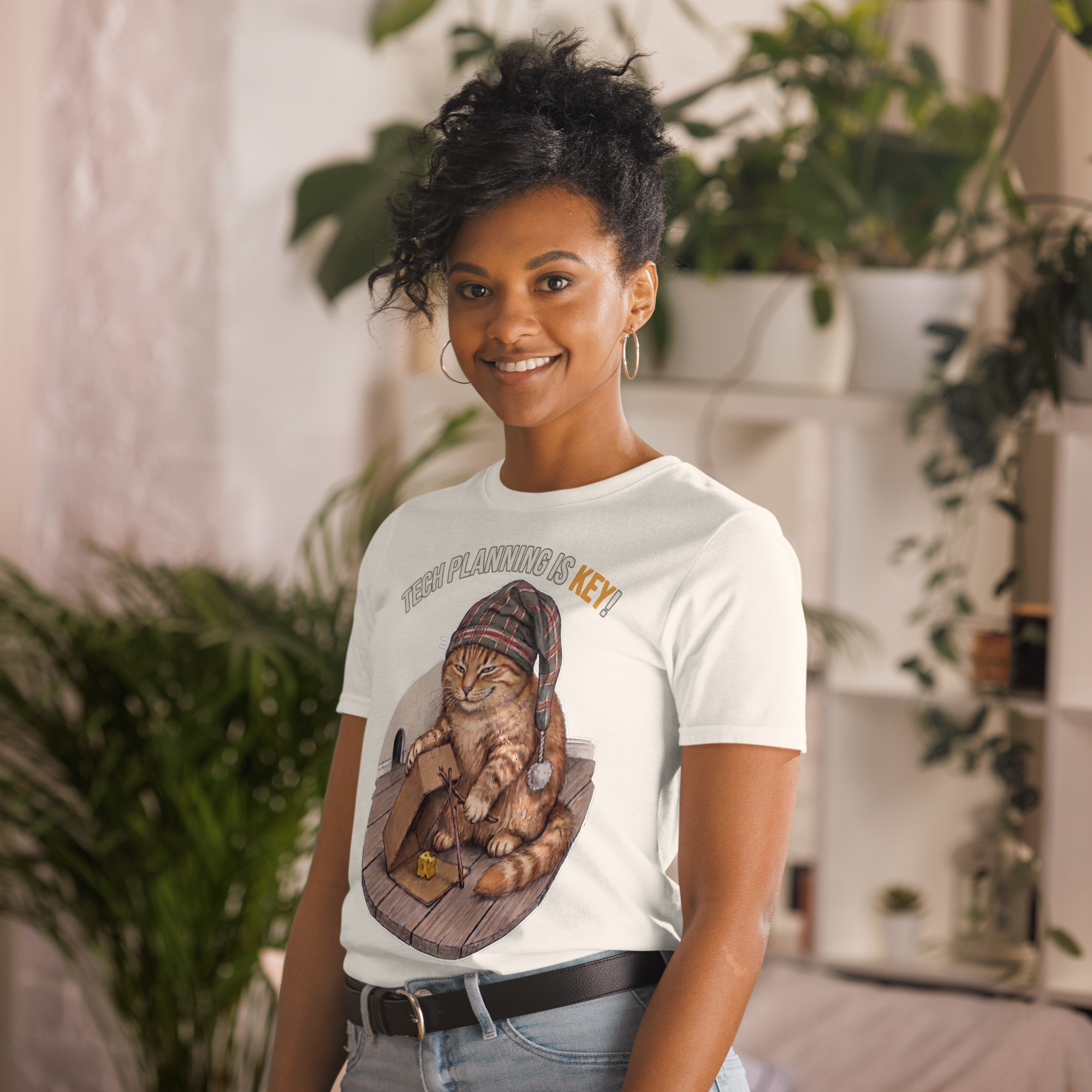 Tech Planning Cat Short-Sleeve Unisex T-Shirt